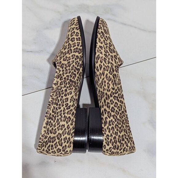 Liz Claiborne Girl's Black & Tan Leopard Print Fabric Flats Shoe Size 5.5M - Picture 2 of 8